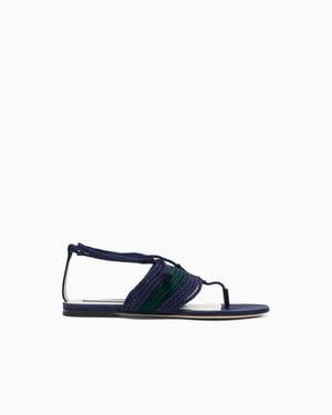 Giorgio Armani Flat Thong Sandals - Blue