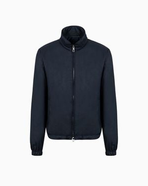 Giorgio Armani Icon Cashmere-Blend Gabardine Blouson - Blue