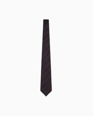 Giorgio Armani Pure Silk Striped Tie X Kith - White
