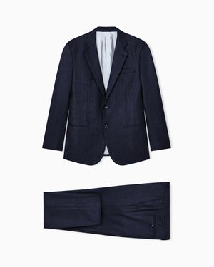 Giorgio Armani Manhattan Line Single-Breasted Suit - Blue