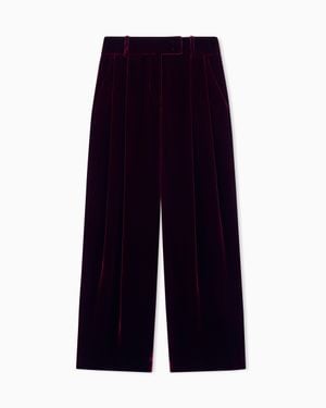 Giorgio Armani Wide-Leg Pants With Double Pleats - Blue