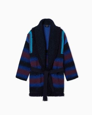 Giorgio Armani For Alanui Cashmere Blend Cardigan - Blue