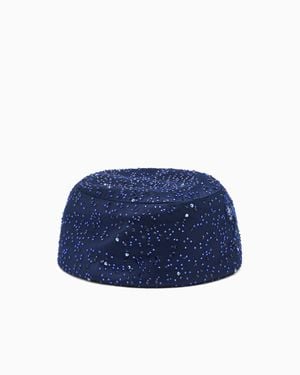 Giorgio Armani Cap With All-Over Rhinestones - Blue