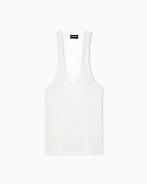 Giorgio Armani Viscose Lurex Top - White