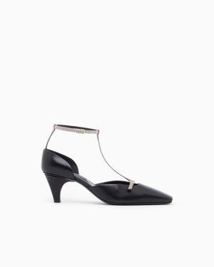 Giorgio Armani Decollete Shoe Leather Upper And Leather Lining And Sole - White