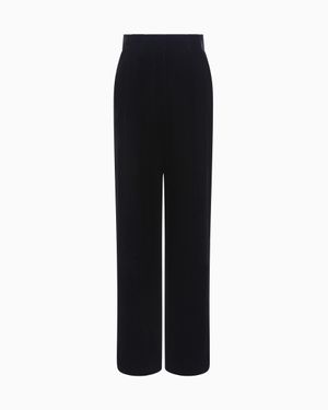 Giorgio Armani Double-Darted Velvet Pants - Black