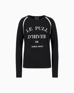 Giorgio Armani Neve Cashmere Crew-Neck Sweater - Black