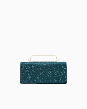 Giorgio Armani Satin And Rhinestone Clutch Bag - Green