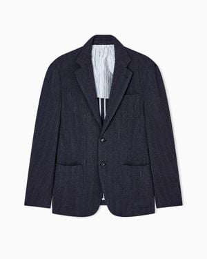 Giorgio Armani Upton Line Single-Breasted Jacket - Blue