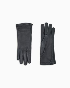 Giorgio Armani Lambskin Nappa Leather Gloves - Black