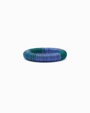 Giorgio Armani Fabric-Covered Bangle - Blue