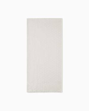 Giorgio Armani X Kith Pure Silk Stole With Tonal Monogram - White