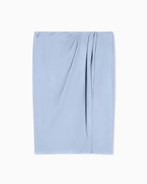 Giorgio Armani Cupro Midi Skirt - Blue
