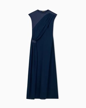 Giorgio Armani Dress With Draped Side - Blue