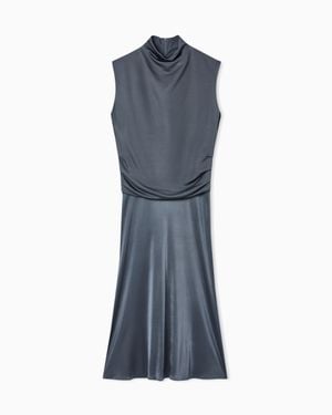 Giorgio Armani Viscose Double-Jersey Dress - Blue
