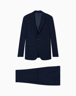 Giorgio Armani Asv Soho Line Single-Breasted Suit - Blue