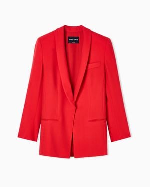 Giorgio Armani Asv Virgin-Wool Single-Breasted Jacket - Red