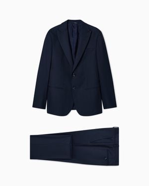 Giorgio Armani Single-Breasted Soho Line Suit - Blue