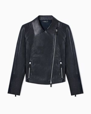 Giorgio Armani Nappa Biker Jacket - Black