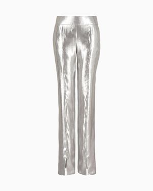 Giorgio Armani Silk And Lurex-Blend Pants - White