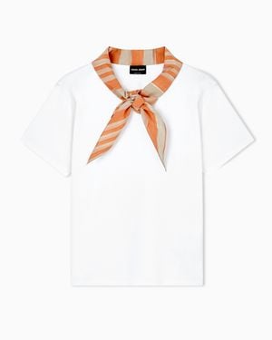 Giorgio Armani T-Shirt With Scarf - White