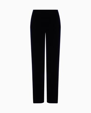 Giorgio Armani Straight-Cut Velvet Pants - Black