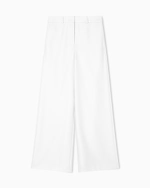 Giorgio Armani Cashmere Pants With A Wide Leg And Silk Lining Icon - White