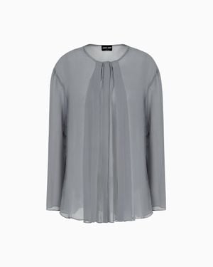 Giorgio Armani Silk Georgette Shirt - Gray