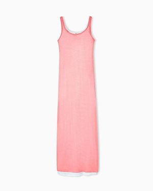 Giorgio Armani Long Jersey Dress With A Knit Effect - Pink