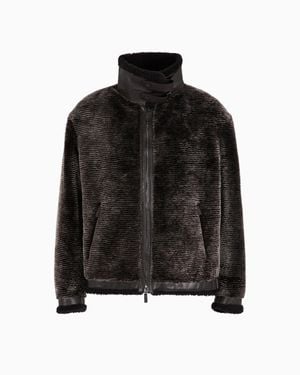Giorgio Armani Brisé Shearling Blouson - Black