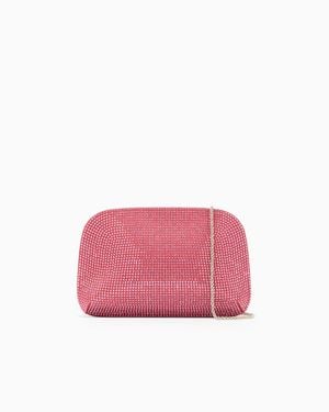 Giorgio Armani La Prima Satin And Rhinestone Clutch Bag - Pink