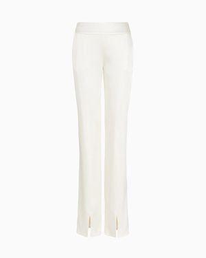 Giorgio Armani Double Silk-Satin Pants - White