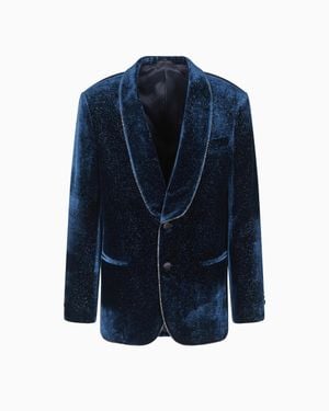Giorgio Armani Giorgio's Single-Breasted Tuxedo Jacket - Blue