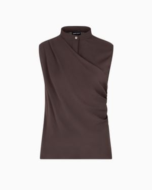 Giorgio Armani Draped Top - Brown