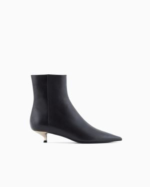 Giorgio Armani Calfskin Ankle Boots - Blue