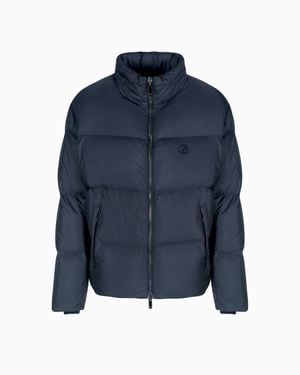Giorgio Armani Bomber Jacket With Goose-Down Padding - Blue