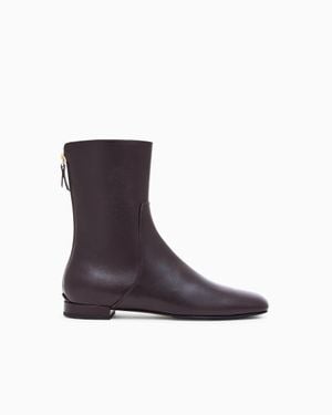 Giorgio Armani Leather Ankle Boots - Blue