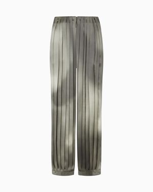 Giorgio Armani Printed Silk Satin Pants - Gray