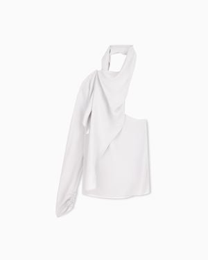 Giorgio Armani One-Shoulder Shirt - White