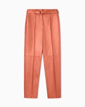 Giorgio Armani Nappa Lambskin Pants - Red