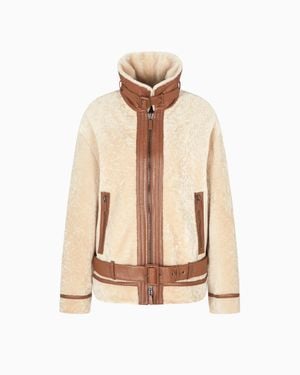 Giorgio Armani Shearling Lambskin Blouson - Natural