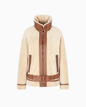 Giorgio Armani Shearling Lambskin Blouson - Natural