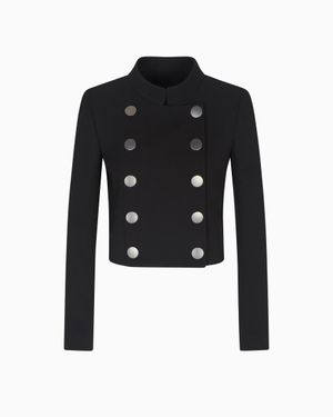 Giorgio Armani Double-Breasted Short Jacket - Black