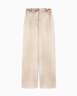 Giorgio Armani Pants With Pleats - Natural
