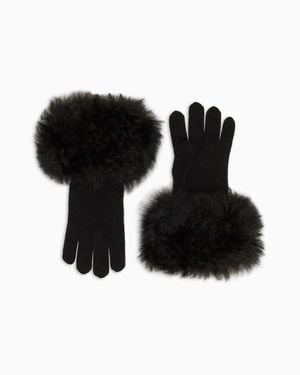 Giorgio Armani Knit Cashmere Gloves - Black