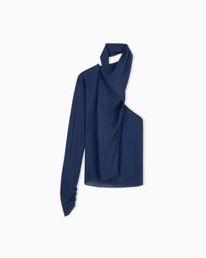 Giorgio Armani One-Shoulder Shirt - Blue