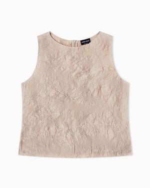 Giorgio Armani Micro Pleated Top - Natural
