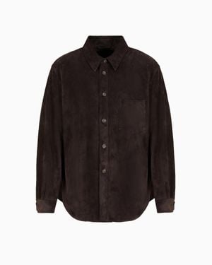 Giorgio Armani Oversized Suede Shirt - Black