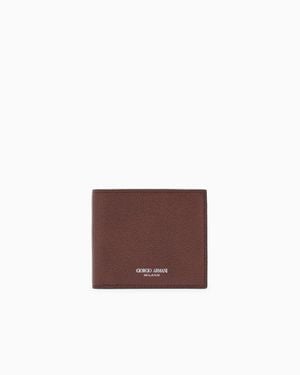 Giorgio Armani Printed Leather Wallet - Purple