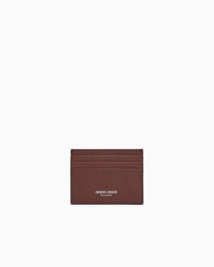 Giorgio Armani Leather Card Holder - Purple